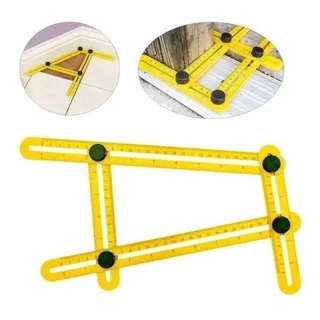 Esquadro Régua Medidora Multi Angulo Regulável Ajustável 25cm 12cm 4 cantos
