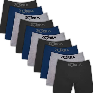 Kit 10 Cuecas Zorba Boxer Algodão Box Elástico Sem Costura Cueca Masculina Confortável Seamless 781
