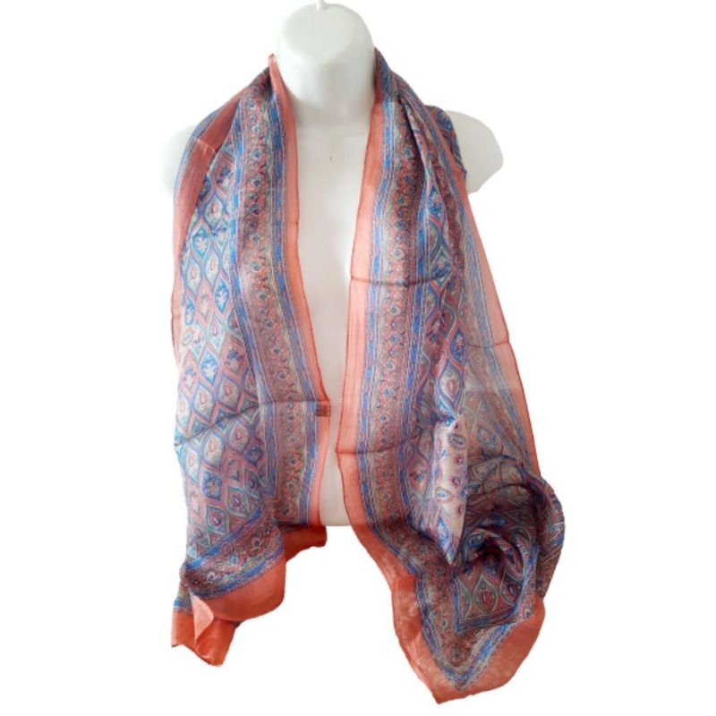lenço echarpe indiano em seda pura importados | Shopee Brasil