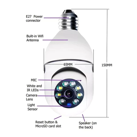Mini IP Câmera 360 Segurança Wifi Sem Fio Visão Noturna Acesso Remoto Aplicativo Yoosee 8177