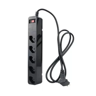 Filtro De Linha Iclamper Energia 5 Tomadas Dps Protetor Elétrico Cabo 1 Metro Cor Preto 127v/220v Clamper