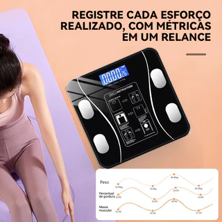 Bluetooth Balança Corporal Bioimpedância Profissional Display Lcd Pode Suportar Até 180 KG
