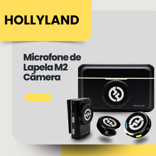 Sistema Microfone Lapela Duplo Hollyland Lark M2 Wireless para Câmeras e Filmadoras