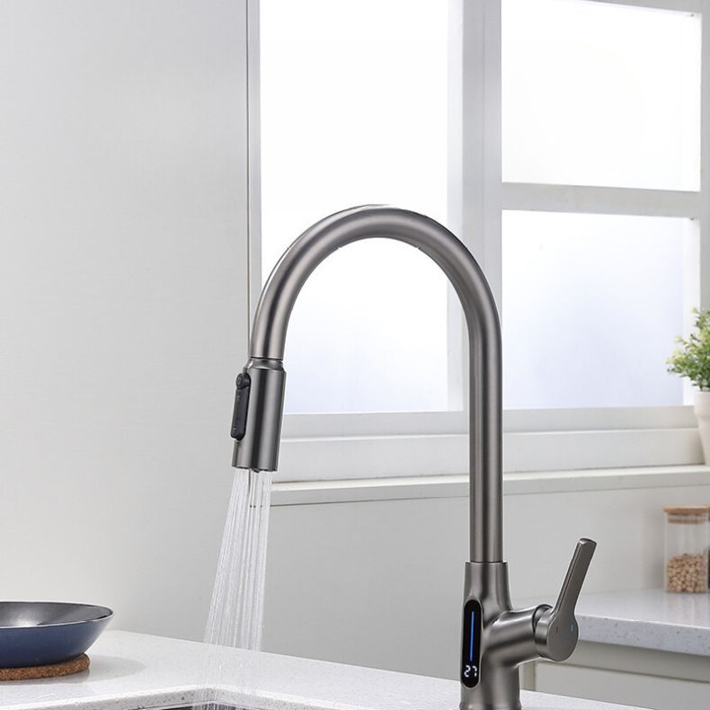 Torneira Gourmet Cozinha Com Extensor Flexível Visor de Temperatura Regulagem e Giratória 360°