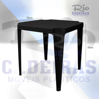 Mesa de Plástico Quadrada Adulto p/ Bar Lanchonete Área de Lazer