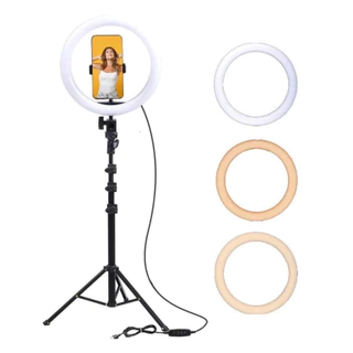 Ring Light Iluminador LED 30cm 12 Polegadas Tripé 2 Metros Ajustável