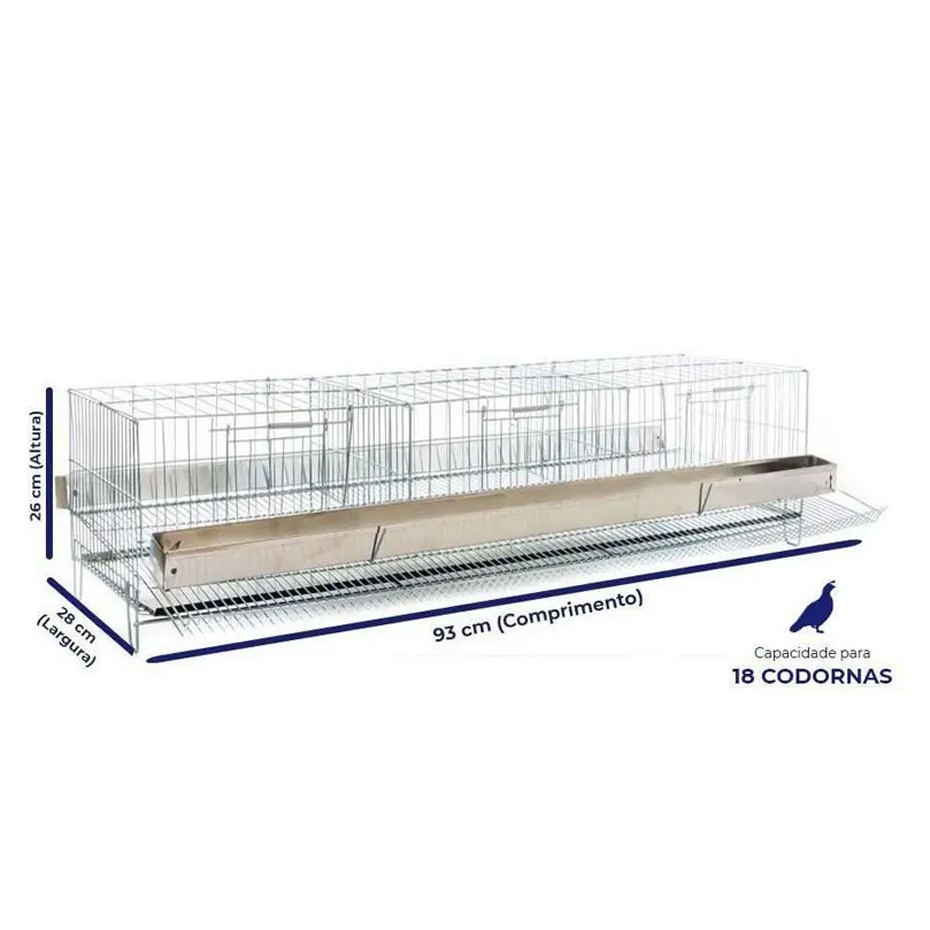 Criadeira Gaiola Para 18 Codornas Aves Poedeira Codorniz Empilhável