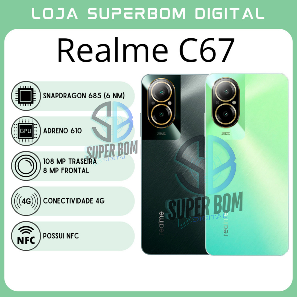 Realme C67 4G (Versão Global) | Câmera de 108MP, Processador