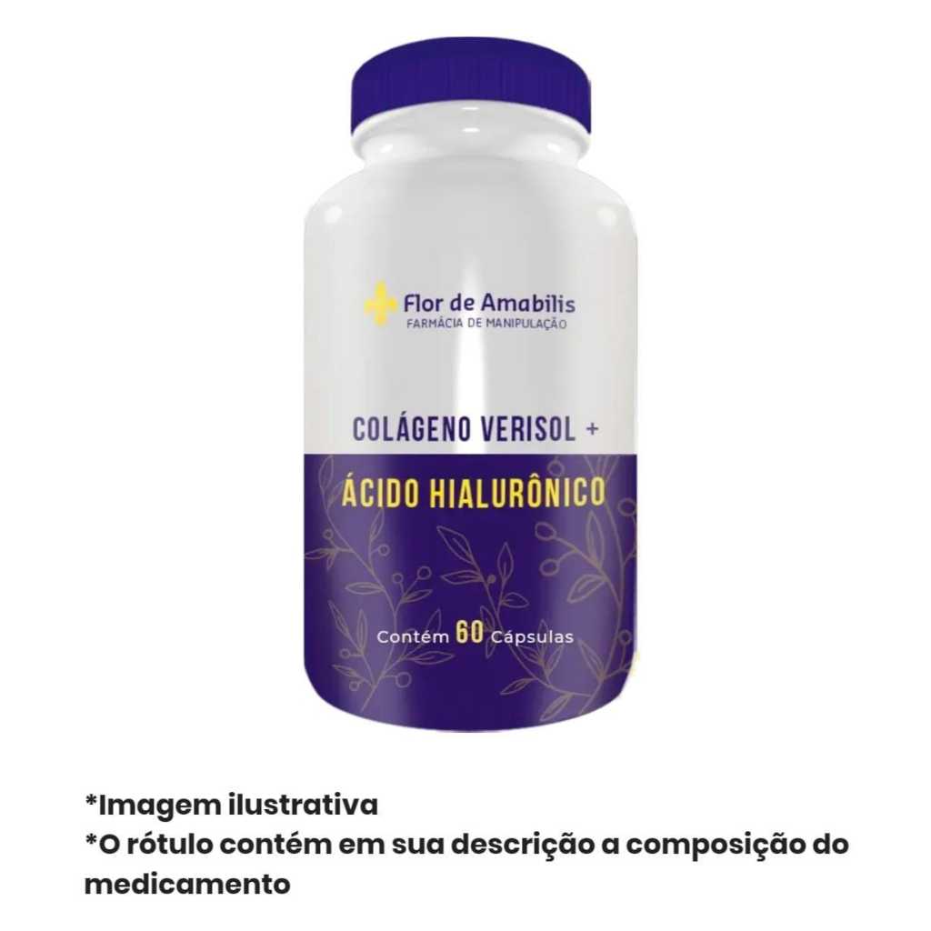 Colágeno verisol + ácido hialurônico - 60 cápsulas | Shopee Brasil