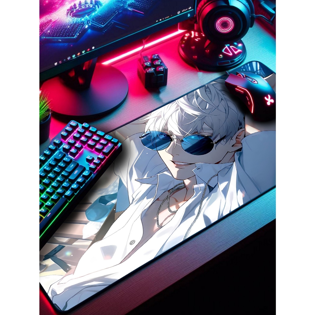 Mouse Pad Gamer p/ Destktop Borda Costurada Estampas Animes 1 Diversos Tamanhos