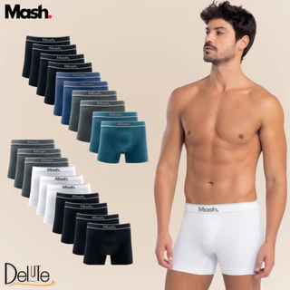Kit Com 10 Cuecas Boxer Mash Microfibra Sem Costura Confortável