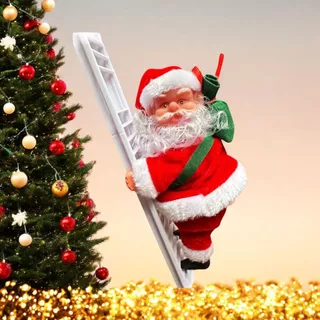 Papai Noel Enfeite Natal Subindo e descendo Escada Musical