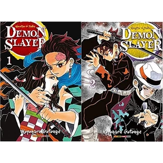 Demon Slayer Kimetsu no Yaiba Kit Mangá Volume 1+2 Novo Lacrado Português