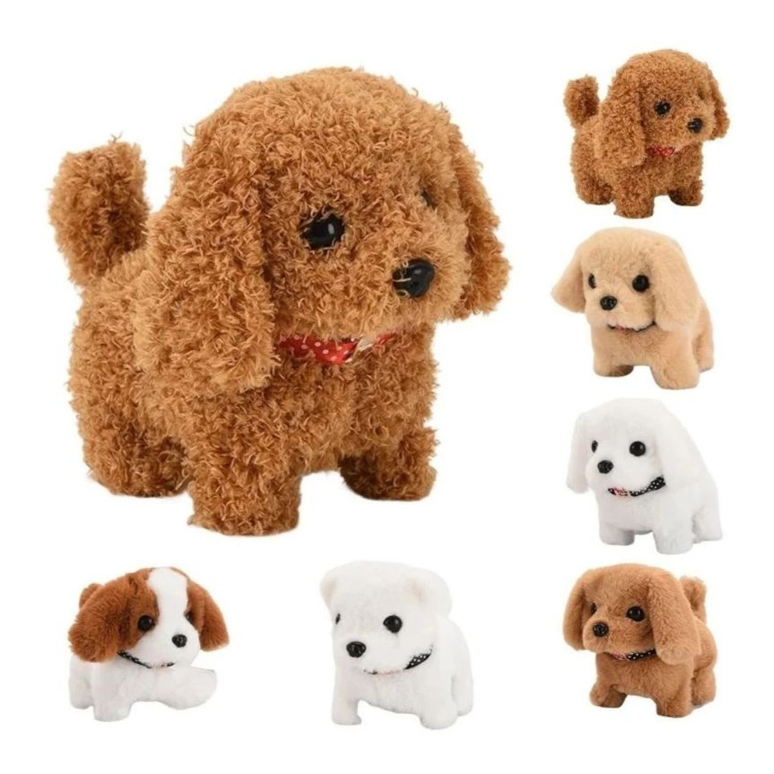 Brinquedo cachorrinho de pelúcia anda late brinquedo para crianças novo ...