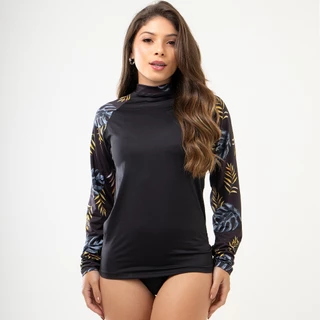 Blusa Térmica Feminina Proteção Uv 50+ Manga Longa Estampada Camisa Segunda Pele Praia Piscina 031