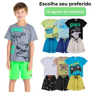 Conjunto Menino Infantil Masculino Verão Tamanho 1 ao 10 L03