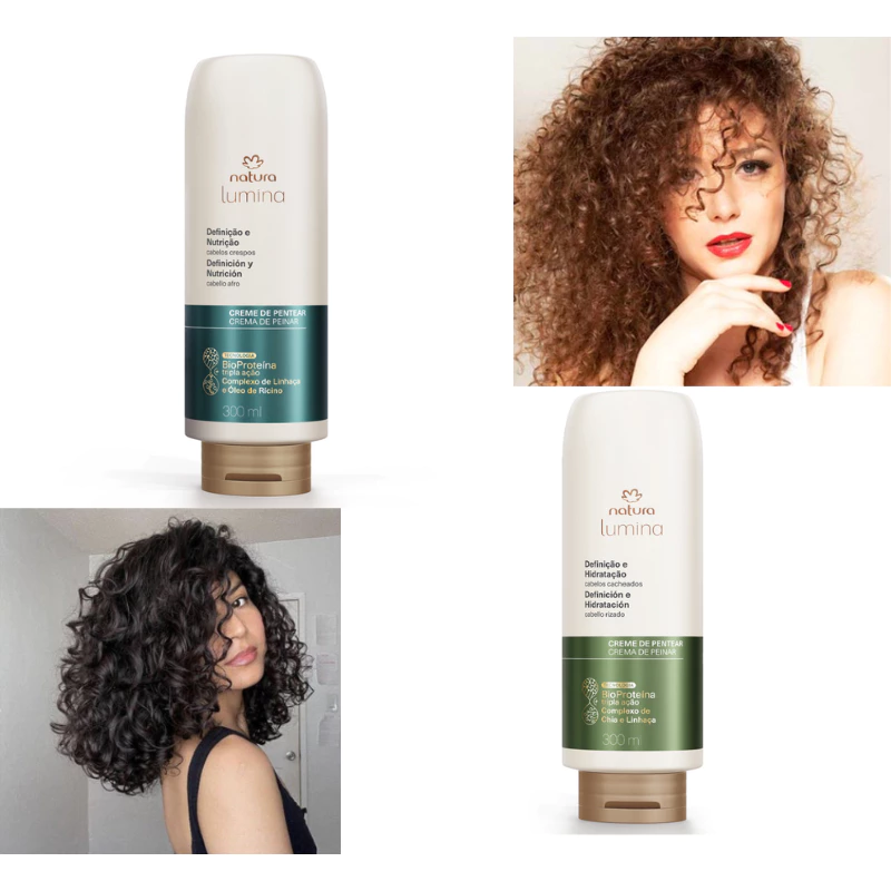 Creme de Pentear de Definição para Cabelos Cacheados e Cabelos Crespos Lumina 300ml