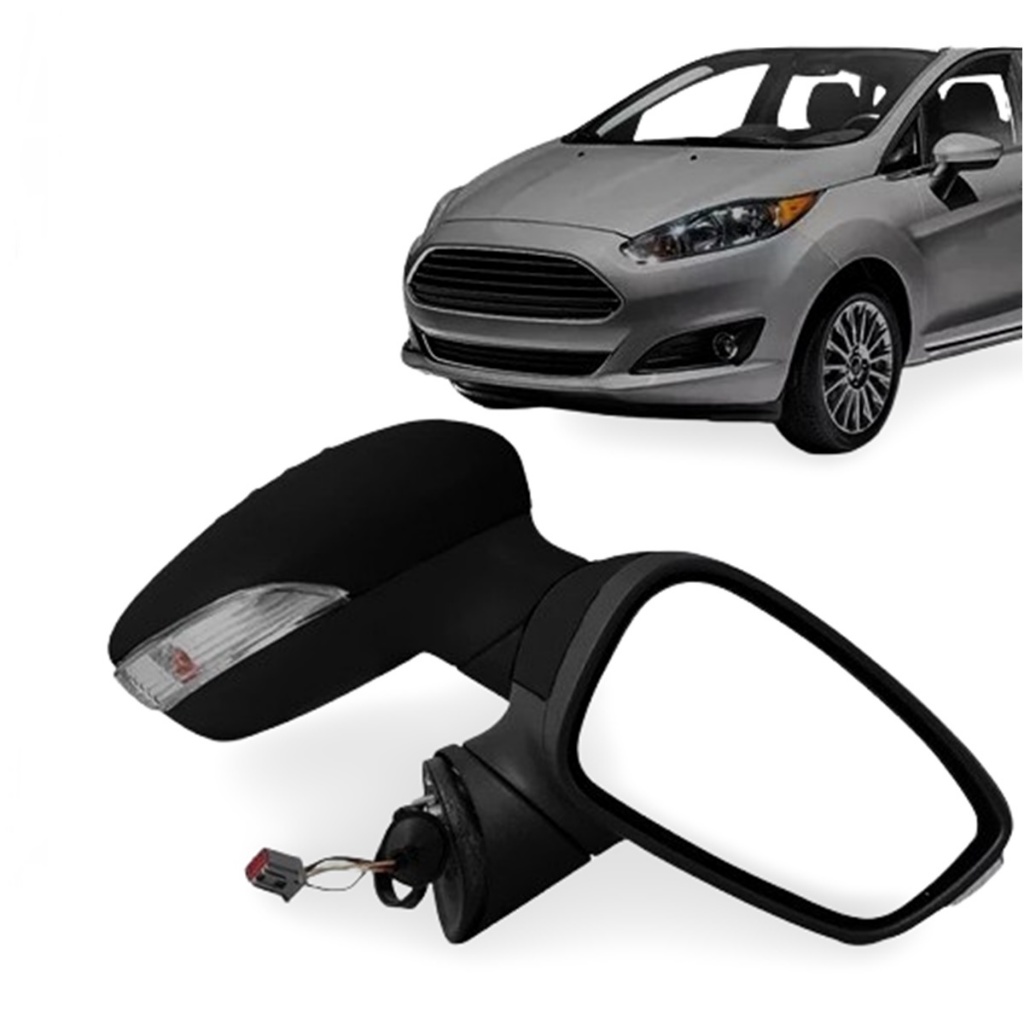Espejo Retrovisor Exterior Para Ford Fiesta 2013-2017 (Lado Pasajero) – Calefactable Y Plateado