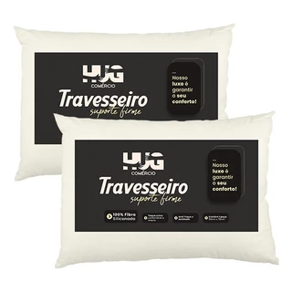 Kit 2 Travesseiros HUG Luxo Perfil alto Antialergico Lavavel