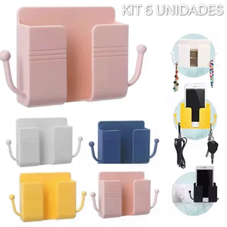 Suporte Multiuso De Parede Adesivo Para Celular Controle Remoto Plástico