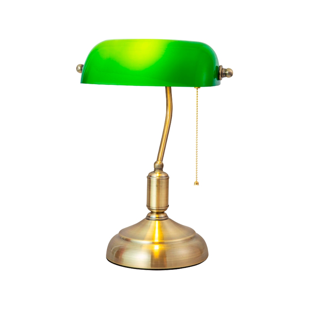 LUMINÁRIA DE MESA INGLESA VINTAGE 1xE27 VERDE COM CORDÃO LIGA/DESLIGA L-INGLESA-VERDE