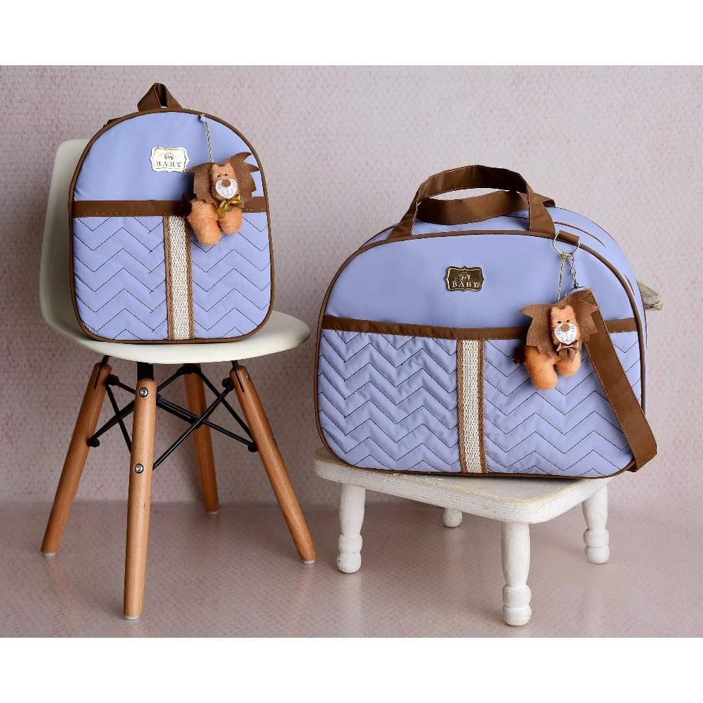 Kit Bolsa de Bebê 2 Peças: Mala Maternidade Espaçosa, Mochila Prática e Excelente Custo-Benefício para o Dia a Dia