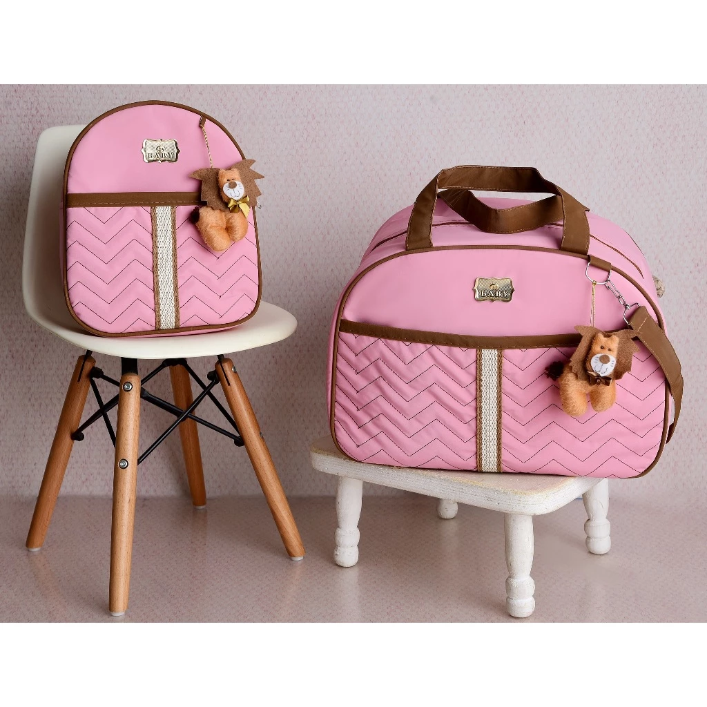 Kit Bolsa de Bebê 2 Peças: Mala Maternidade Espaçosa, Mochila Prática e Excelente Custo-Benefício para o Dia a Dia