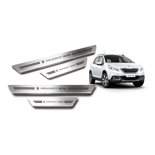 Soleira Aço Inox Com Dobra Peugeot 2008