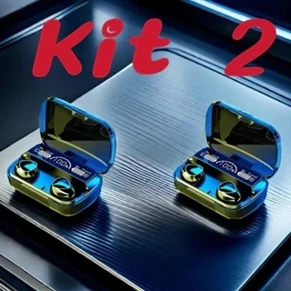 Kit M10 Bluetooth 5.1 Fones de ouvido sem fio TWS estéreo com carregador Power Bank em Oferta na Shopee