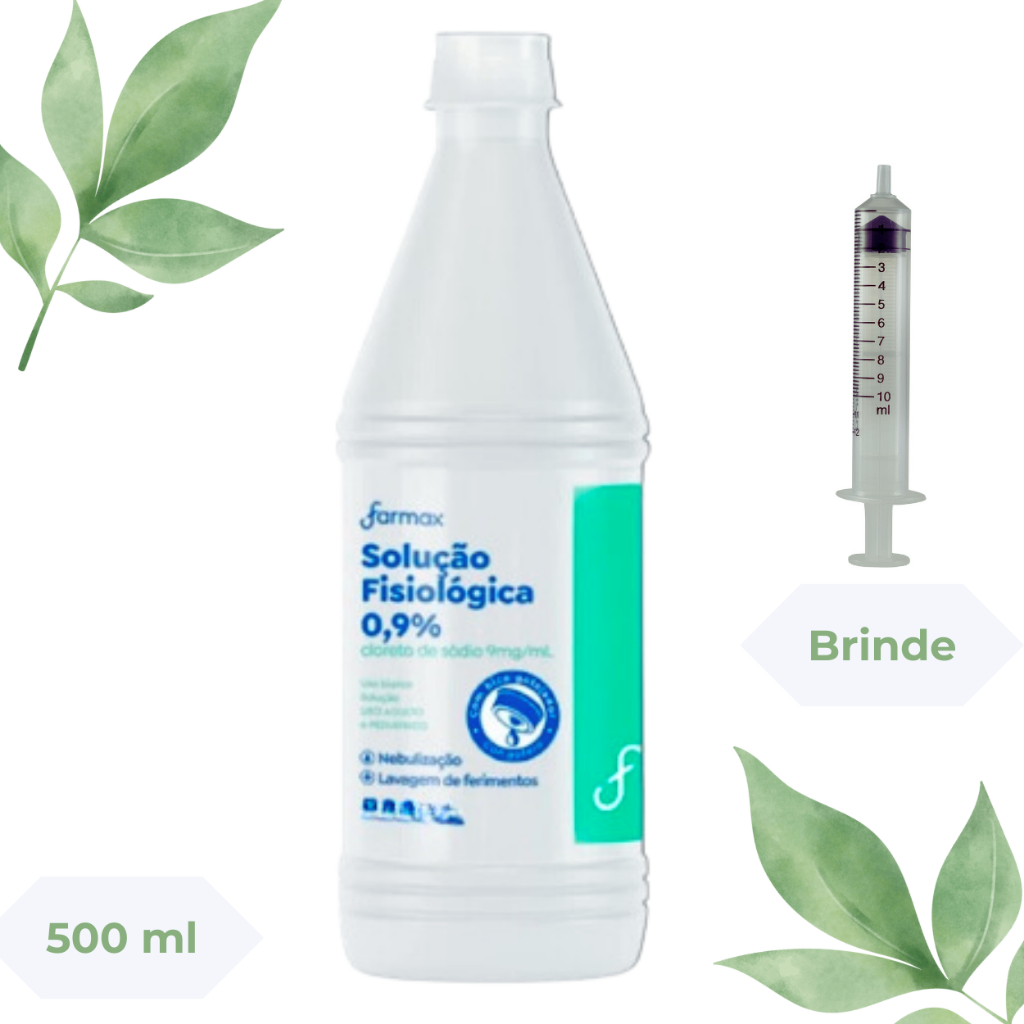 Soro Fisiológico 0,9% 500ml Solução Fisiológica de Cloreto de Sódio ...