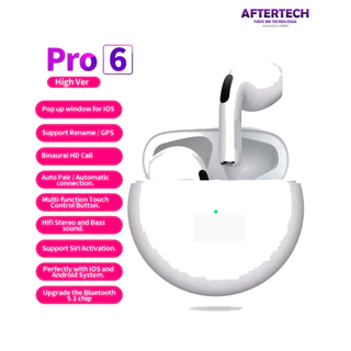 Fone De Ouvido Original Pro 6 TWS Sem Fio Bluetooth 5.3 Mini Com Caixa De Carregamento De Microfone Para Fones