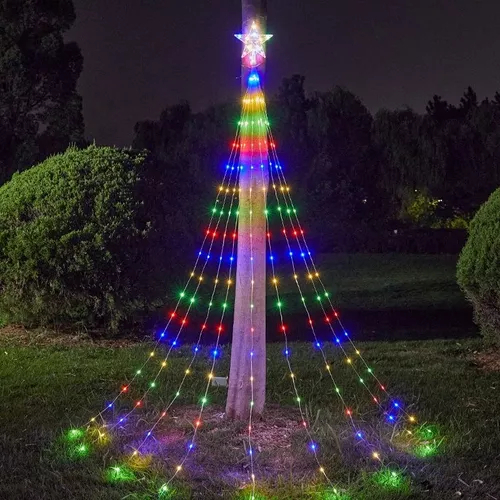 Luzes LED, rede de árvores com estrela, luzes RGB coloridas de 2 metros - AL-3716 - Altomex-Oriente