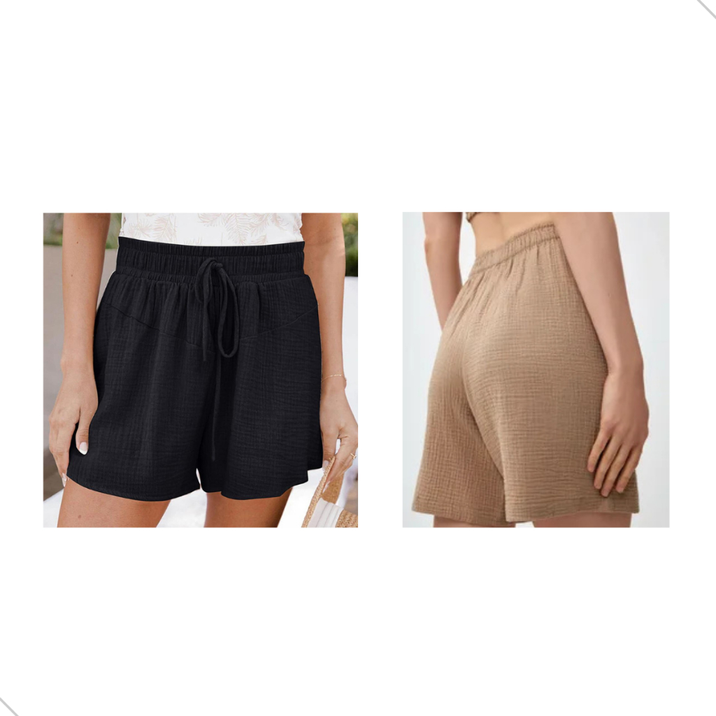 Kit 2 peças Short Feminino Duna Soltinho Leve Confortável Elástico