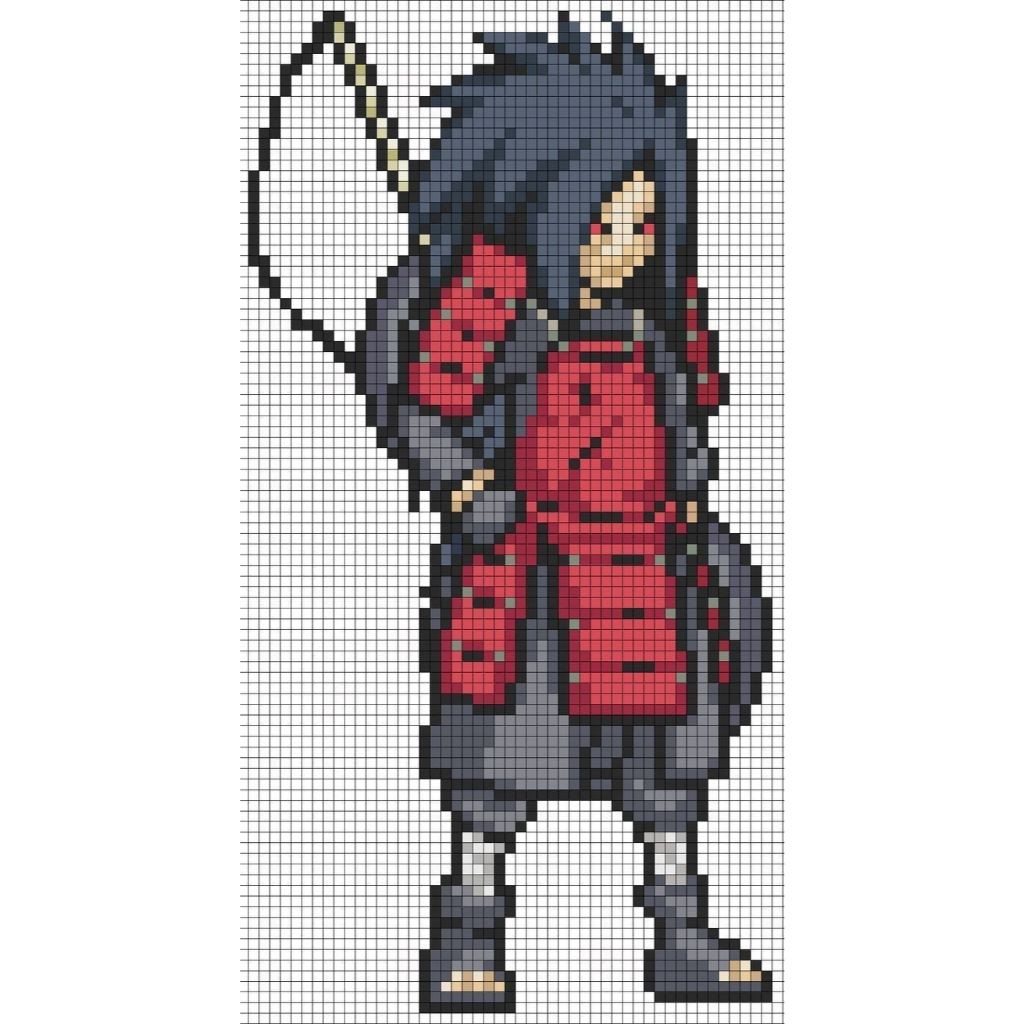 ímã / Totem Uchiha Madara do Naruto em Pixel Art