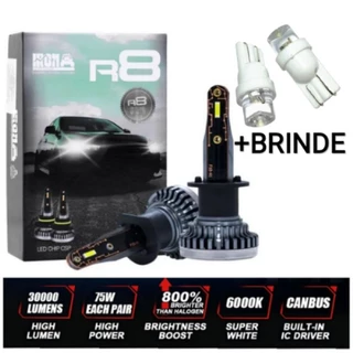 Lâmpada Ultra Led Forte 30.000LM H1 H3 H4 H7 H11 HB3 HB4 H27