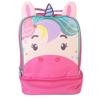 Mochila Lancheira Térmica Unicórnio Roxo Infantil Escolar Clio Pets Bebes Crianças Menina Passeios Viagens Creche Escola