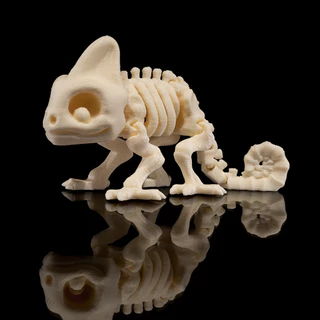Camaleão esqueleto escultura brinquedo articulado decoração impressão 3D