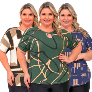 Blusa Feminina T-Shirt Plus Size Curve Podrinha G GG EXG G3 Promoção