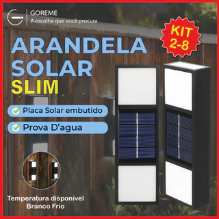 Kit 8 Luminária Parede Led Arandela Solar Slim 4 Focos Externa À Prova D 'Água Luz Neutra 6,000K