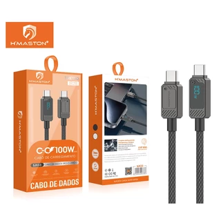 Cabo Tipo c para Lightning PD 30W Tipo c Tipo c 100W Com Visor LED Cabo de Dados Carregamento Rápido Hmaston SJX-33