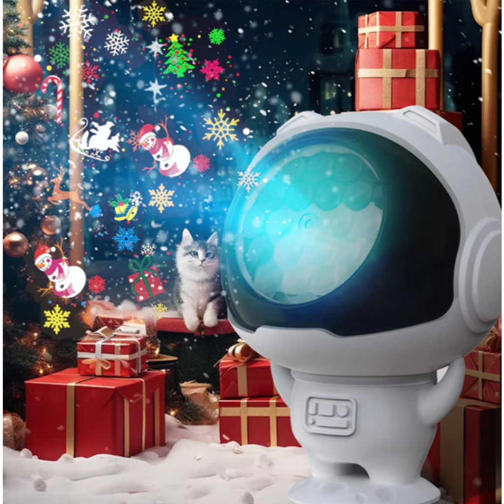 Projetor De Natal Astronauta BIVOLT, Luz Noturna LED, Luzes De Natal, Festas