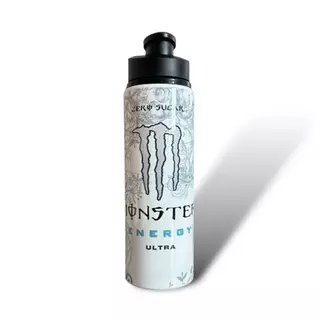 Garrafa Squeeze Alumínio 750ml monster branca zero sugar academia corrida garrafinha monster energy