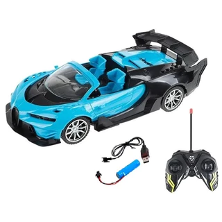 Carrinho Recarregavel De Controle Remoto Acende Faróis Conversível 7 Funções Bugatti Convexi 1:18