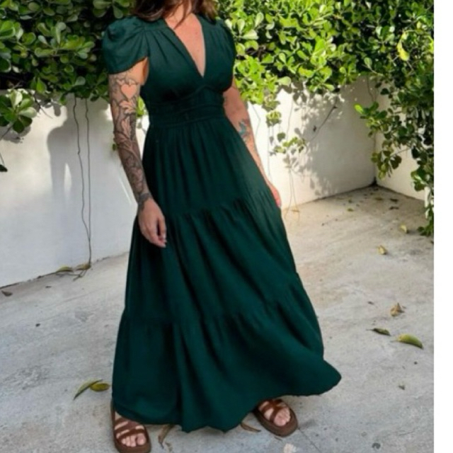 Vestido cropped franzido mangas FARM Shopee Brasil