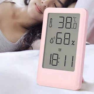 Relógio Digital De Mesa 7.6x1.9x12Cm Com Termômetro Higrômetro E Despertador em Oferta na Shopee