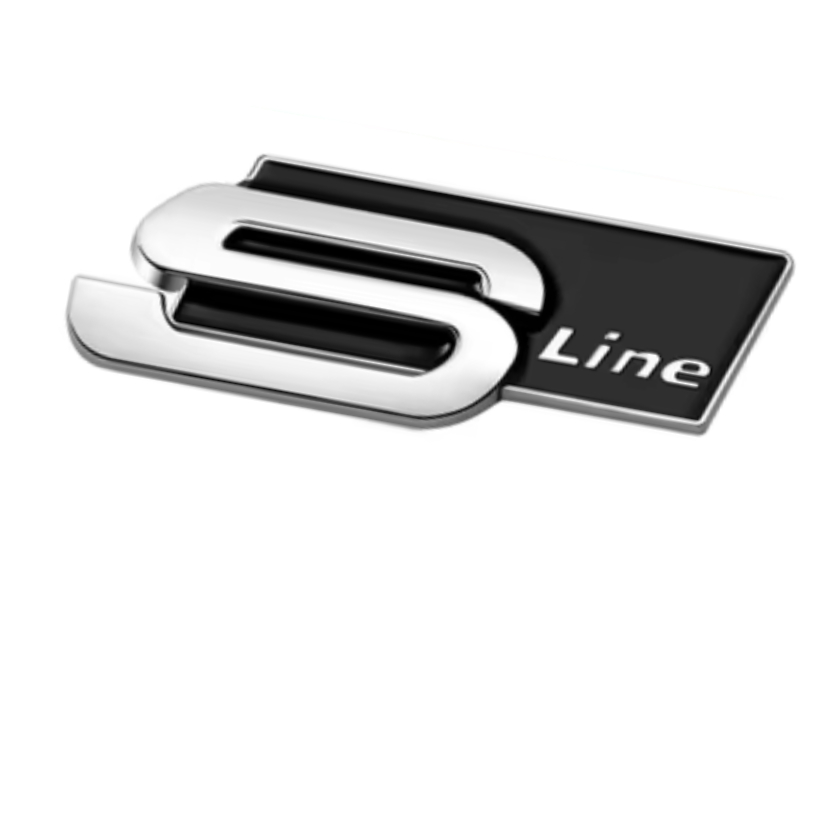Kit per Audi S-Line Satinato adesivo 72 x 17 mm Logo Stemma Fregio A3