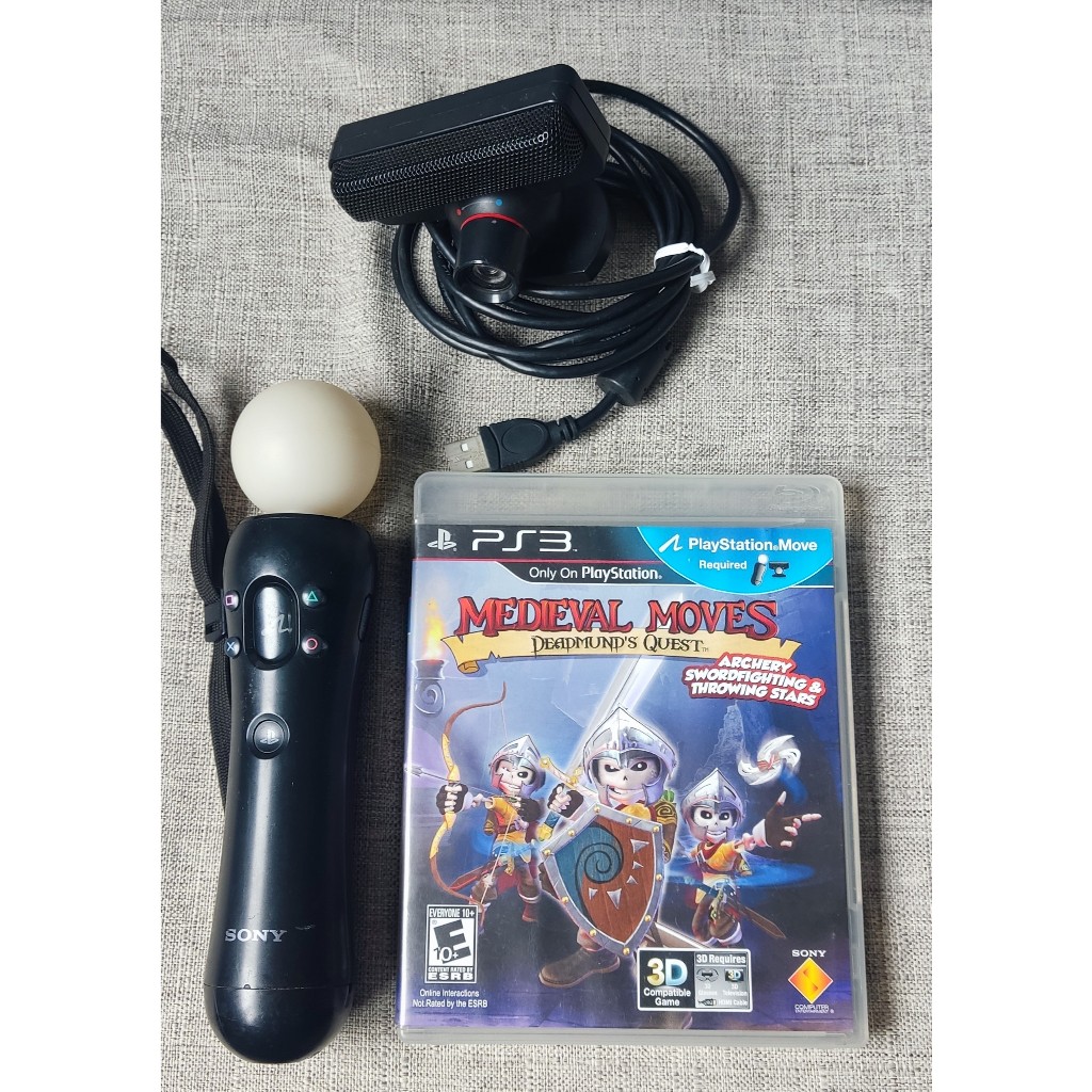 Kit PS Move - Bastão + Câmera + Jogo Medieval Moves - Playstation 3 Ps3 ...