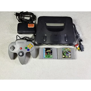 Console Nintendo 64 Com 2 Jogos Originais. War Gods e Futebol.- Analógico ruim