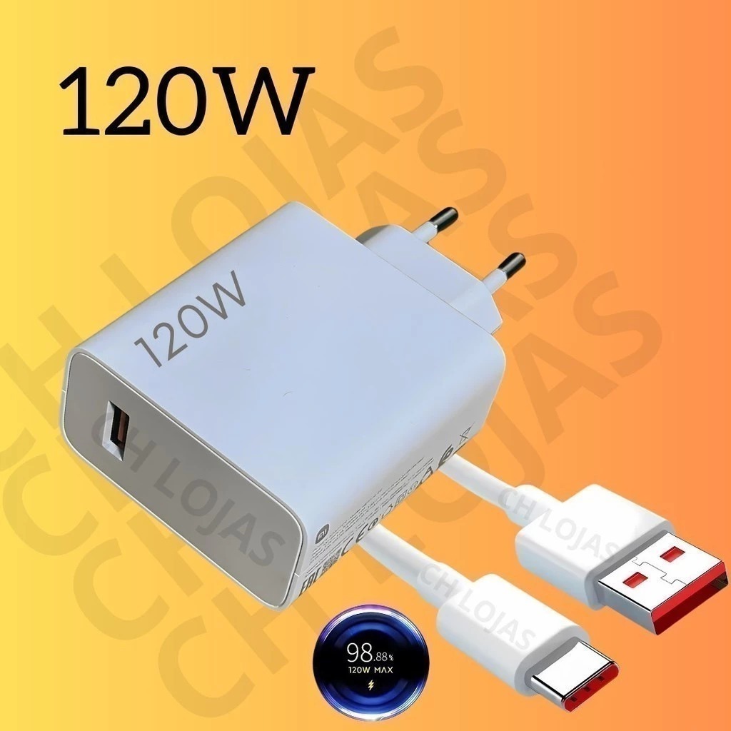 Fonte Usb Carregador Ultra Rápido 120w Usb C Turbo Notebook Celular ...