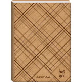 Planner 2025 Kraft Gold 20pgs Brochura Capa Flexivel